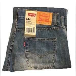 Levis Levi’s Jeans 514 Straight Slim‎ Denim Jeans Mens 33x28 New Blue